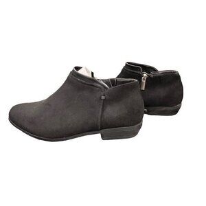 Comfortview Women's The Bexley Bootie Black Faux Suede Size 8WW Zip Up BOHO NWOT